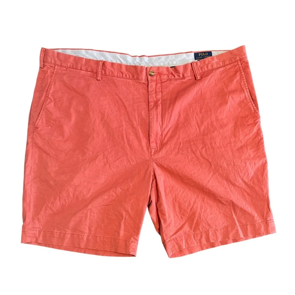 Polo Ralph Lauren Stretch Classic Fit Chino Shorts Mens 46 Salmon Pink Cotton